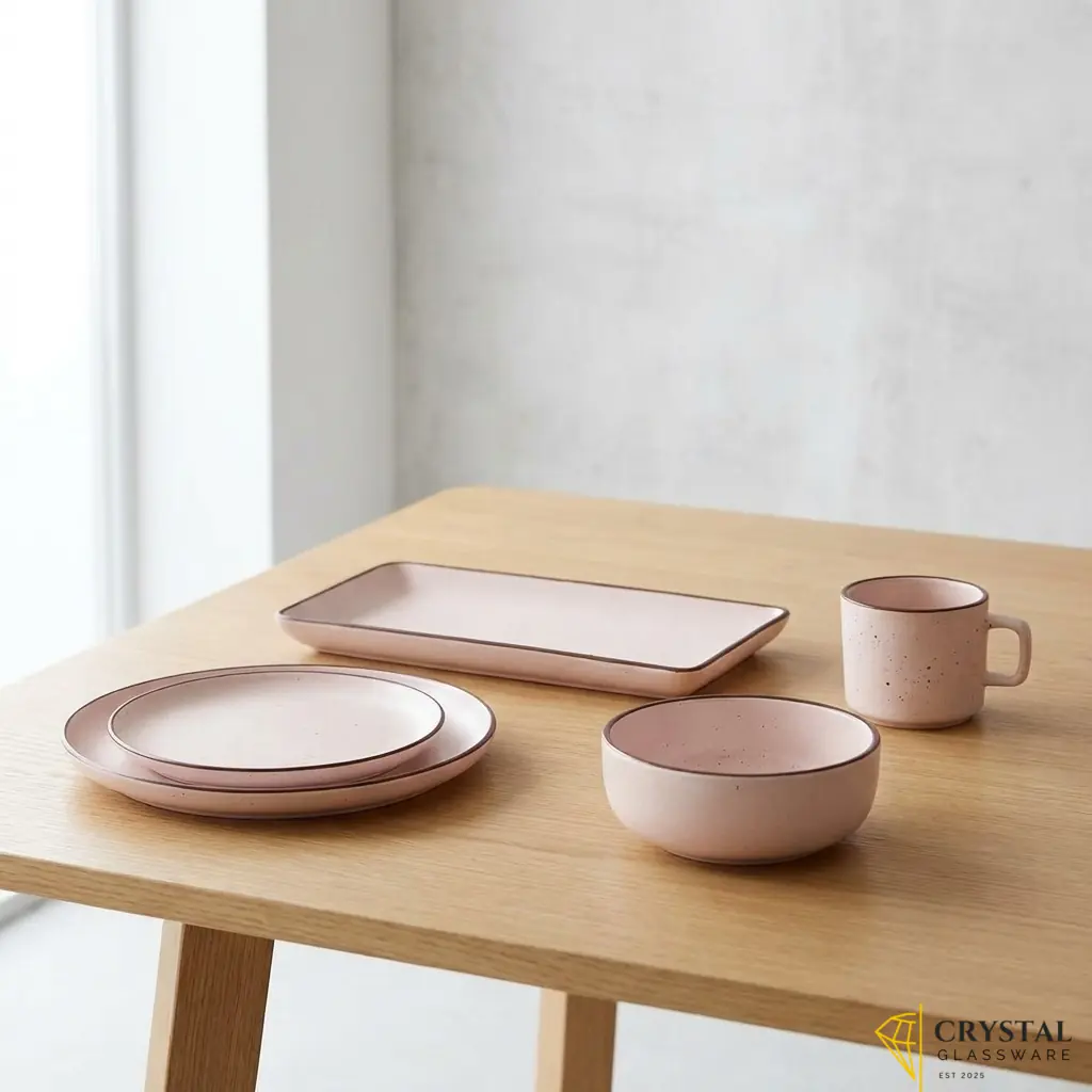 Speckled Serenity ceramic stoneware 17 pc serving set 4 person serving